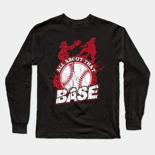 Base Softball Player Long Sleeve T-Shirt